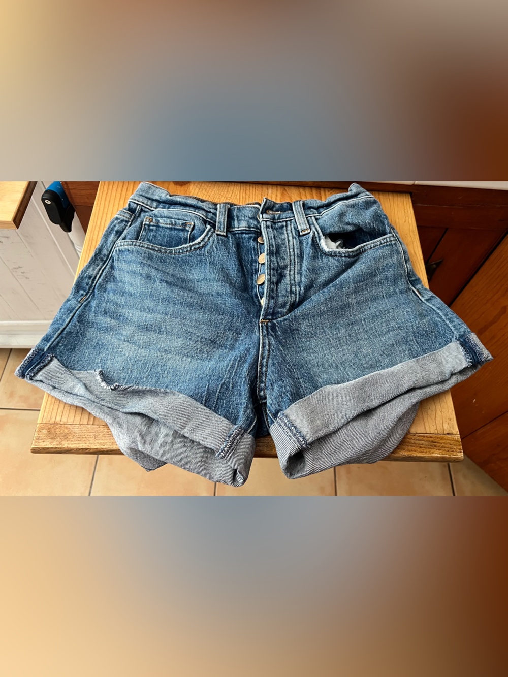 Joe's Jeans Women's Rolled-Hem Boyfriend Denim Shorts in Faded Blue